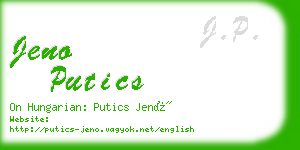 jeno putics business card